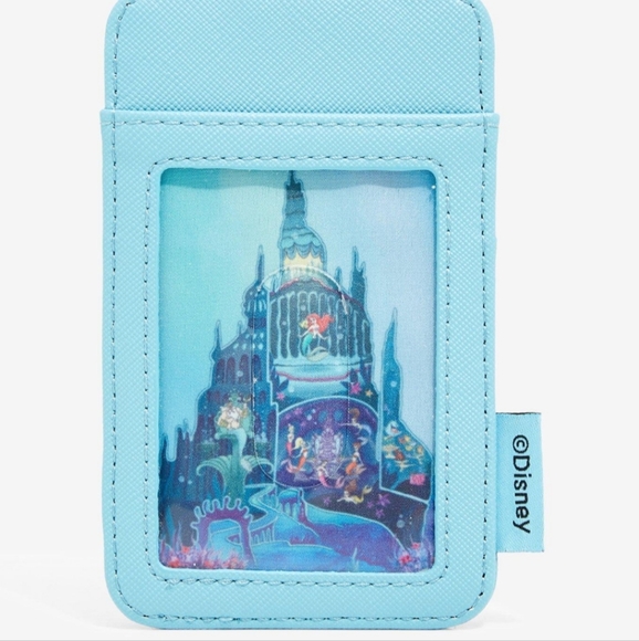 LOUNGEFLY The Little Mermaid Castle Mini Backpack & Cardholder - Picture 9 of 13